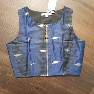 NWT silk crop top